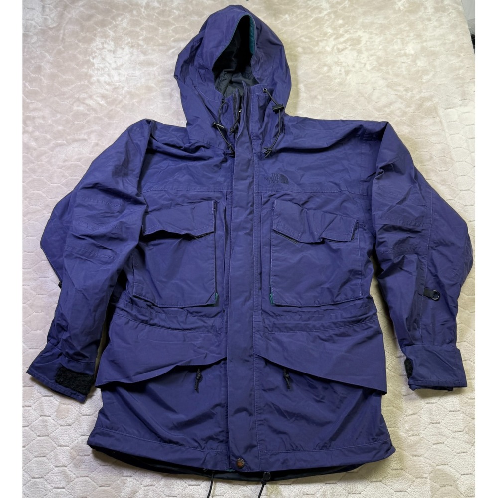 VTG 90s North Face Gore-Tex Cargo Winter Jacket Purple Made in USA Med Rare